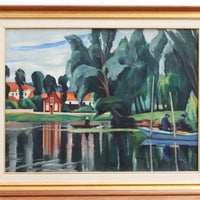 'Boats on a Pond' by Charles Kvapil (circa 1930s)