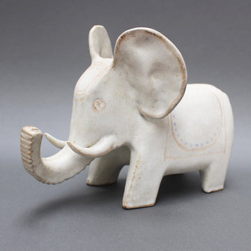 Ceramic White Elephant by Bruno Gambone (Circa 1970s)