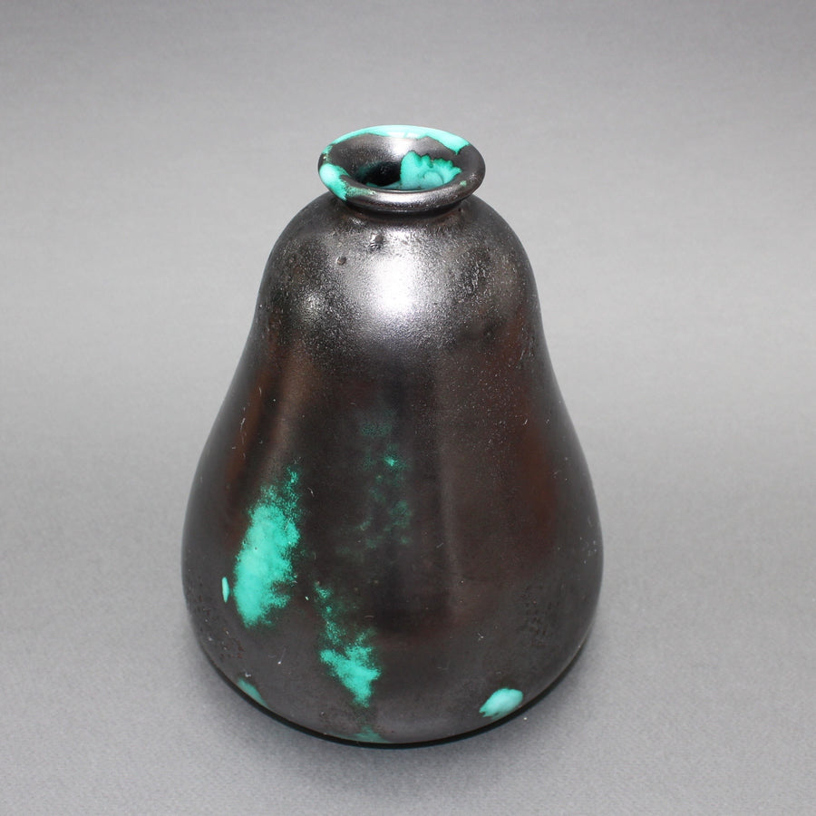 Black and Green Ceramic Vase by Primavera (Circa 1930s)