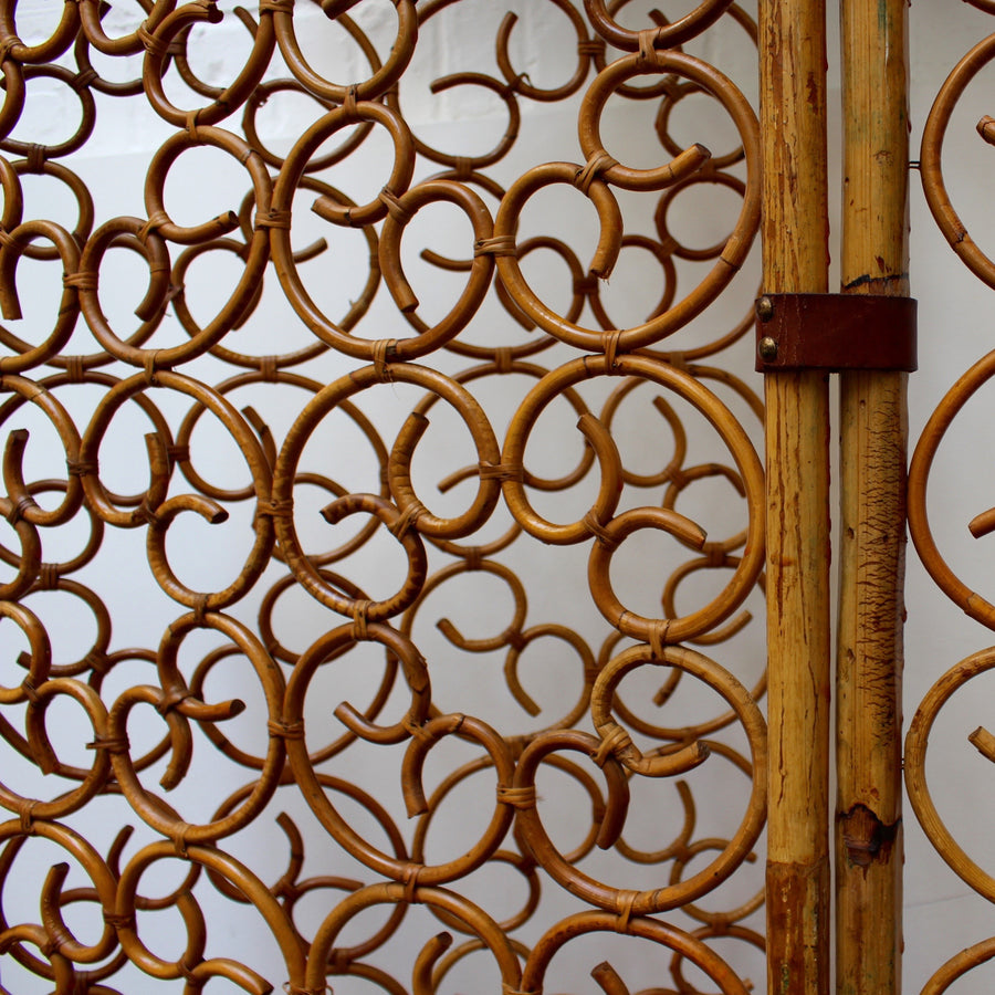French Rattan Room Divider (c. 1960s)