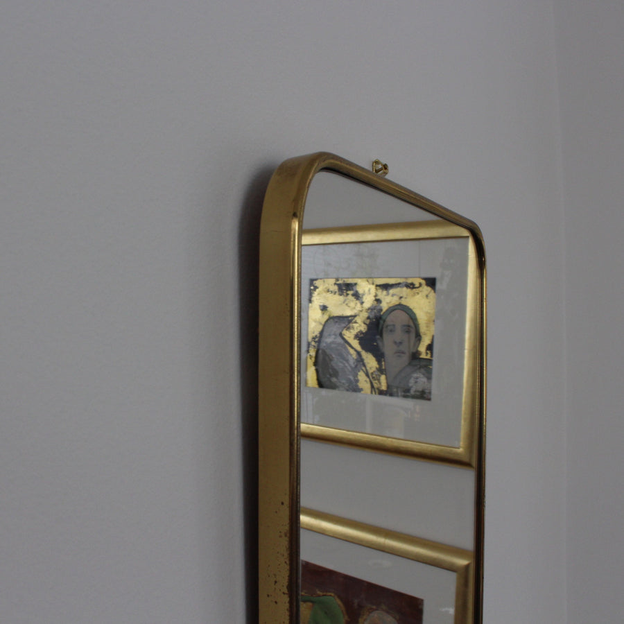 Italian Mid-Century Mirror with Brass Frame - Small (c. 1950s)