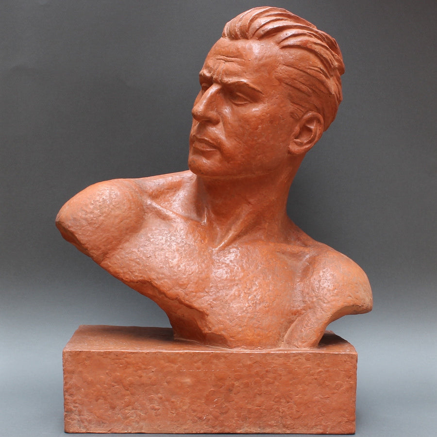 Art Deco Sculpture Bust of Man by Demétre H. Chiparus (Circa 1930s)