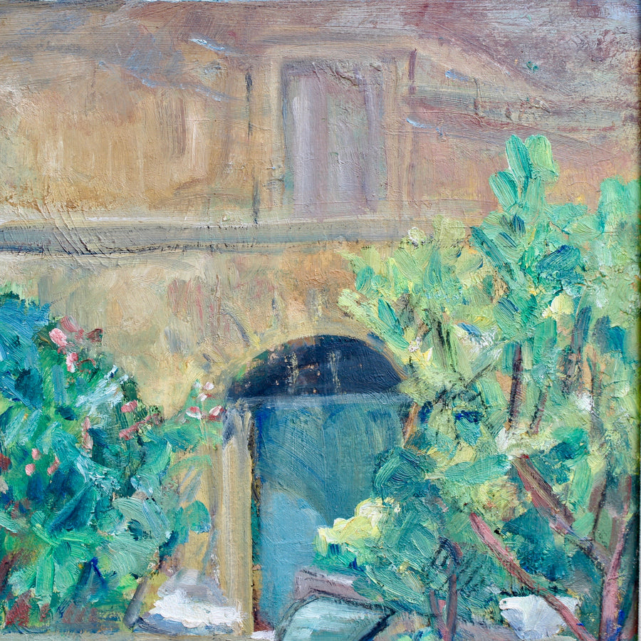 'Villa Courtyard in Provence', French School (circa 1930s)