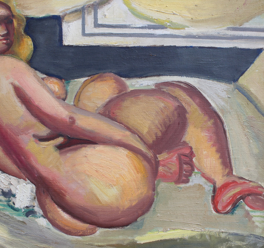 'Nude Posing on the Sofa' by Louis Latapie (circa 1940s)