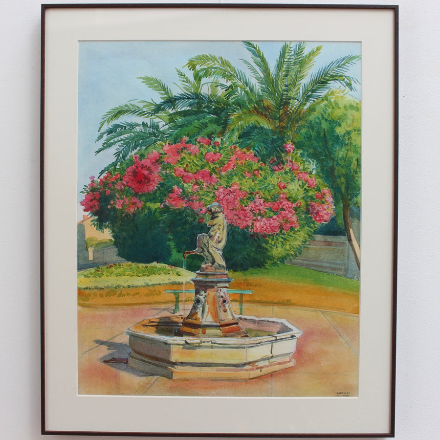 'Pink Laurels in the Park - Côtes d'Azur' by Tony Minartz (circa 1930s)