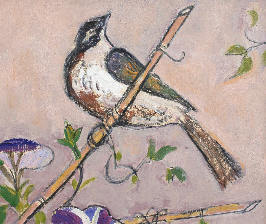 'Bunting on a Bamboo Cane' by David McClure, RSA RSW RGI (circa 1980s - 1990s)