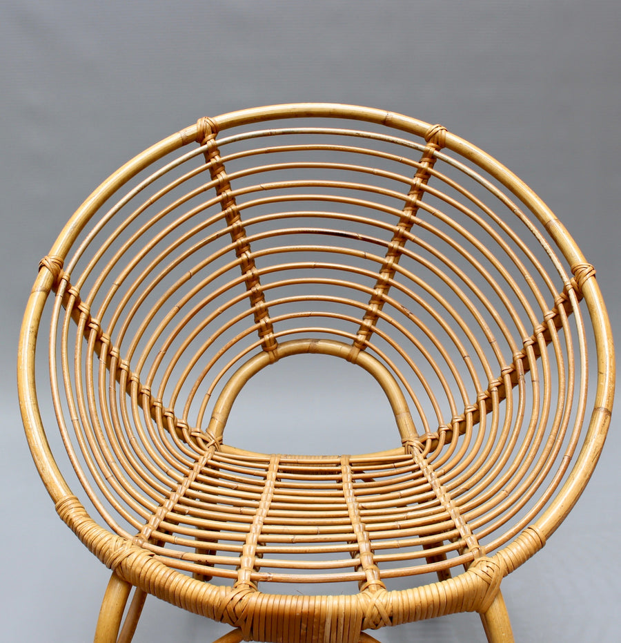 Pair of Mid-Century French Rattan Chairs (circa 1960s)
