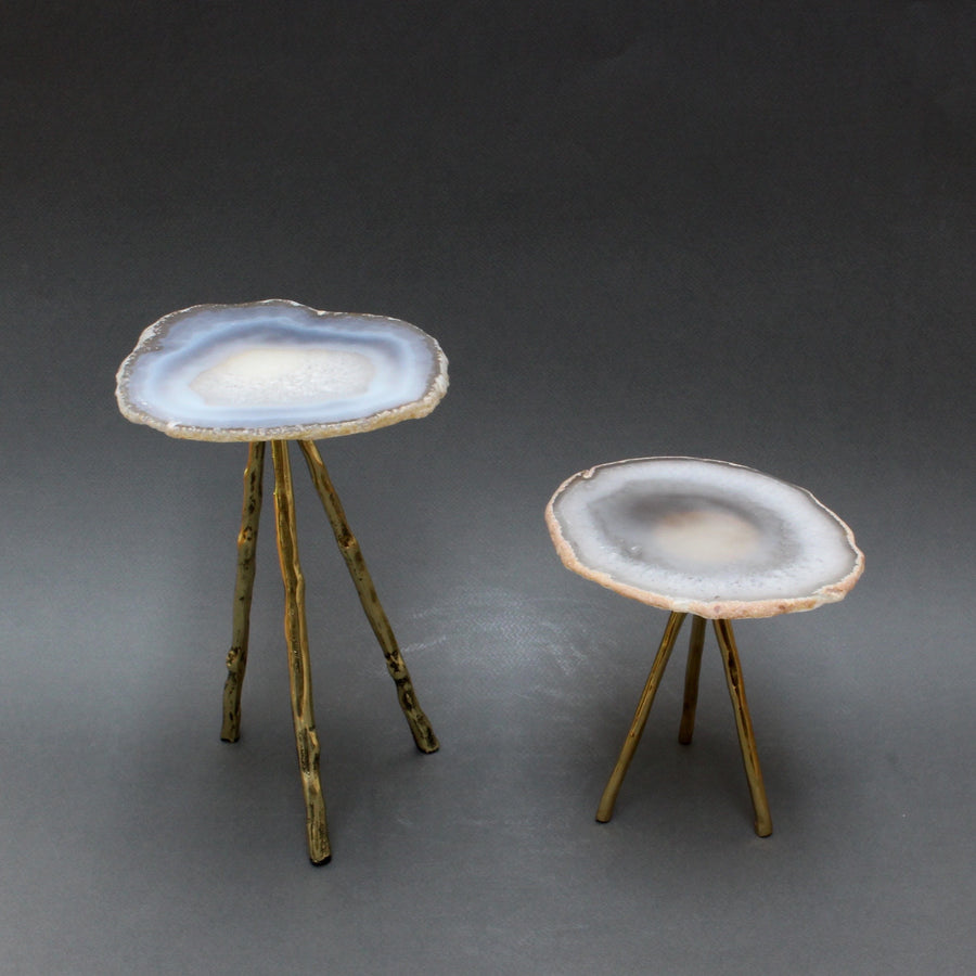 Agate Display Stand on Brass Legs - Large