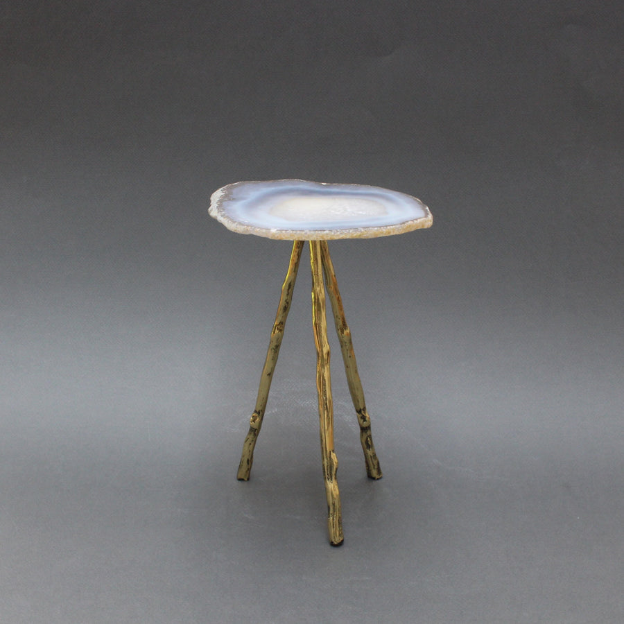 Agate Display Stand on Brass Legs - Large