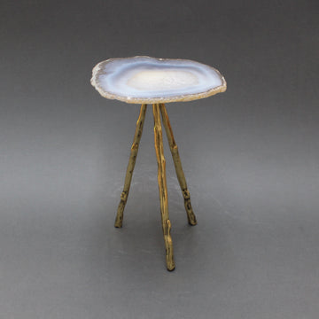 Agate Display Stand on Brass Legs - Large