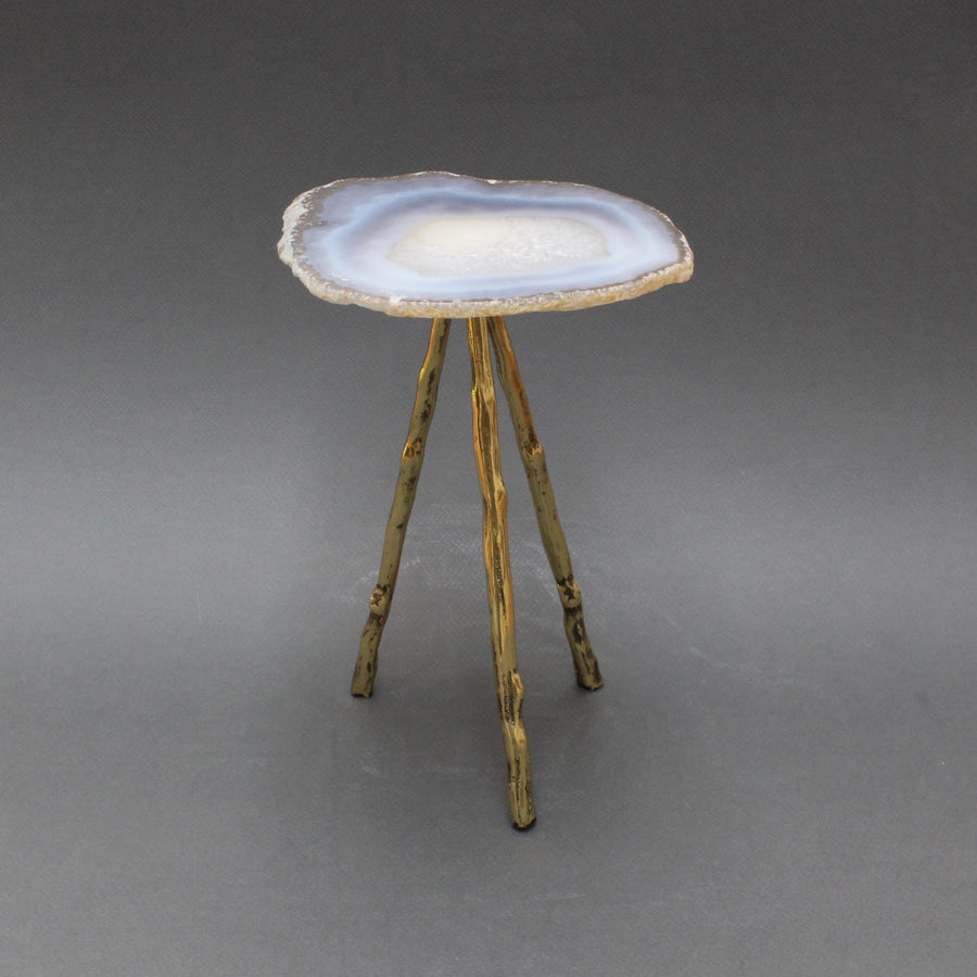 Agate Display Stand on Brass Legs - Large