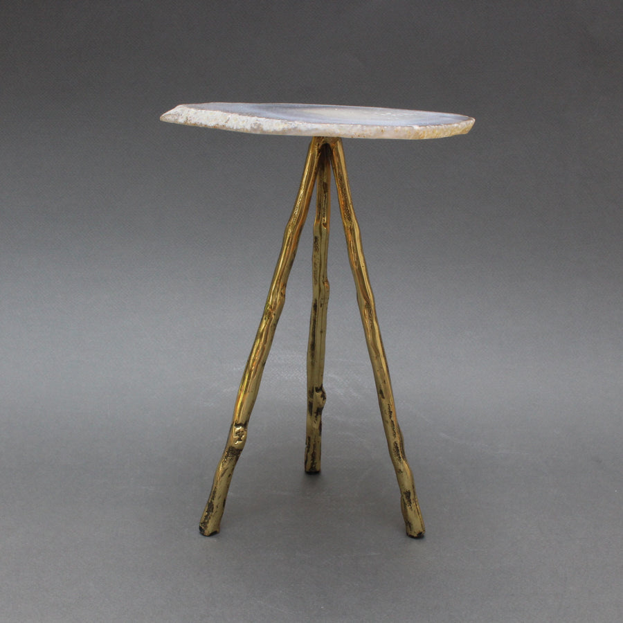 Agate Display Stand on Brass Legs - Large