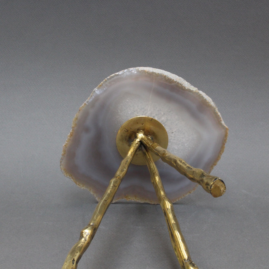 Agate Display Stand on Brass Legs - Large