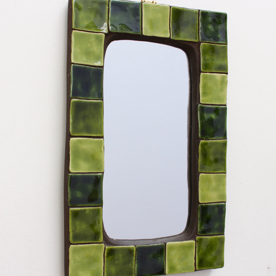 French Ceramic Tiled Mirror (Circa 1970s)