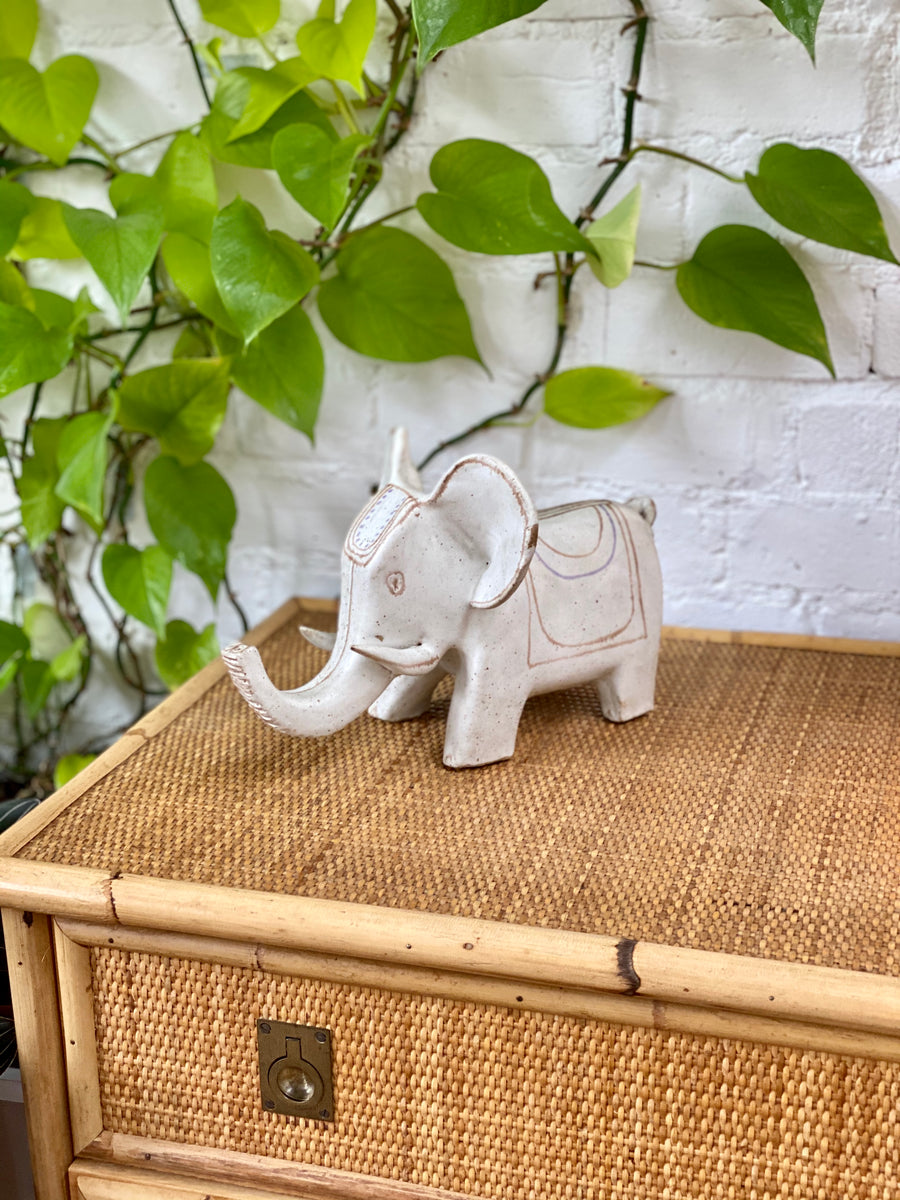 Italian Ceramic Elephant Sculpture by Bruno Gambone (Circa 1970s)
