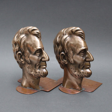 Vintage Abe Lincoln Bronze Book Ends (c. 1960s)