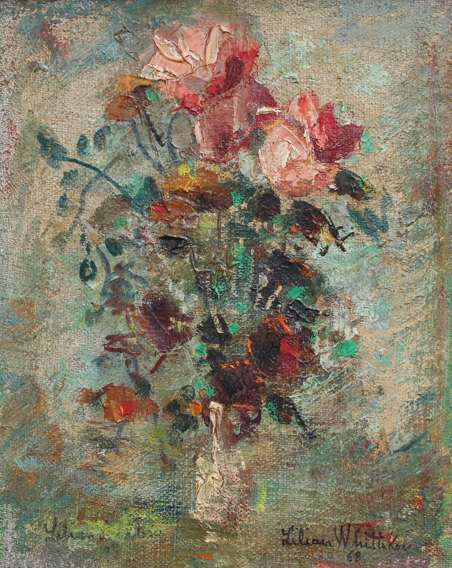 'Flower Arrangement in Vase' by Lilian E. Whitteker (1968)