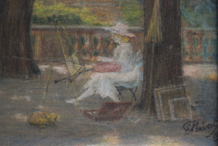 'Painter in the Jardin de Luxembourg, Paris' French School (1919)