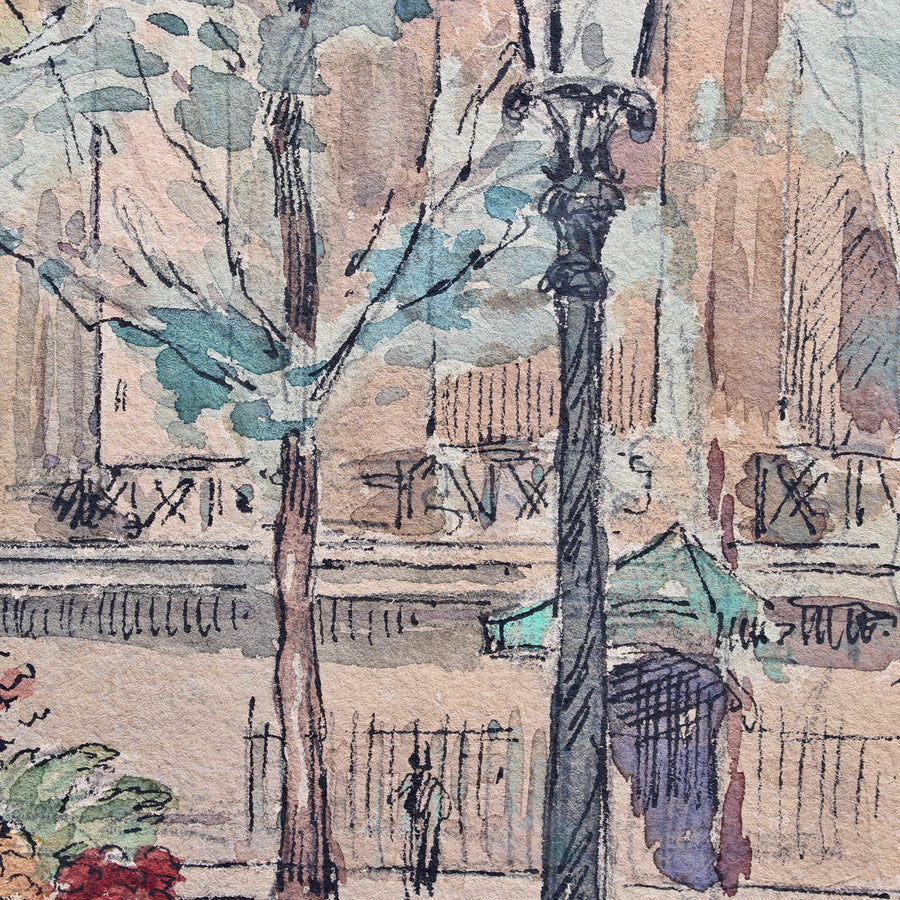 'Flower Seller, Place de la Madeleine - Paris 1890s' (circa 1910 - 1920)