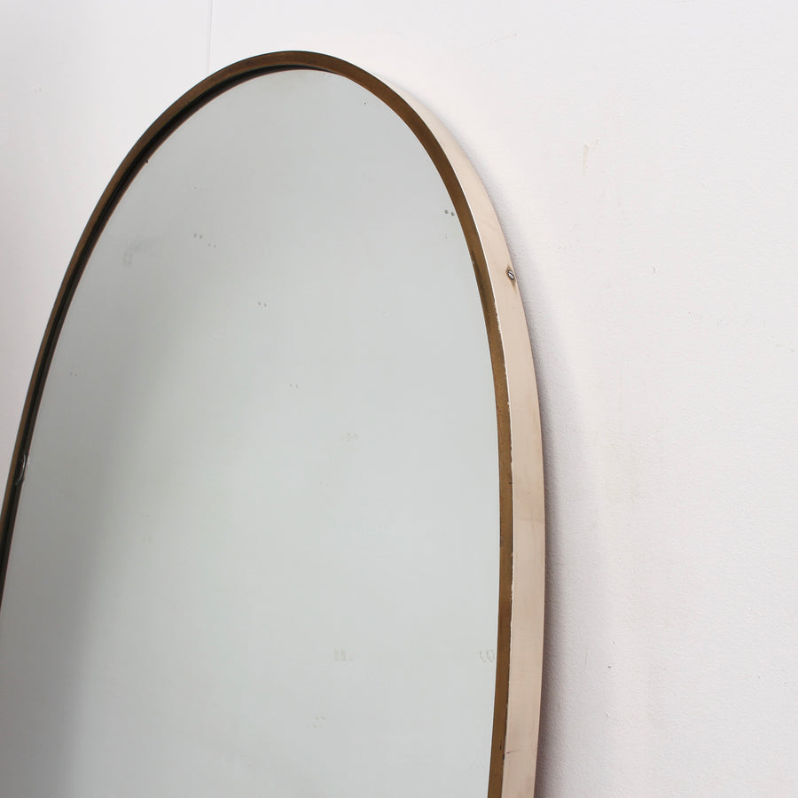 Mid-Century Italian Wall Mirror with Brass Frame (circa 1950s)