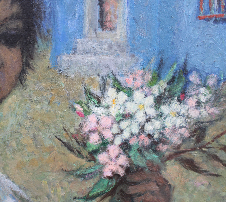 'Girl with Flowers' by Marguerite Barrière-Prévost (circa 1930s)