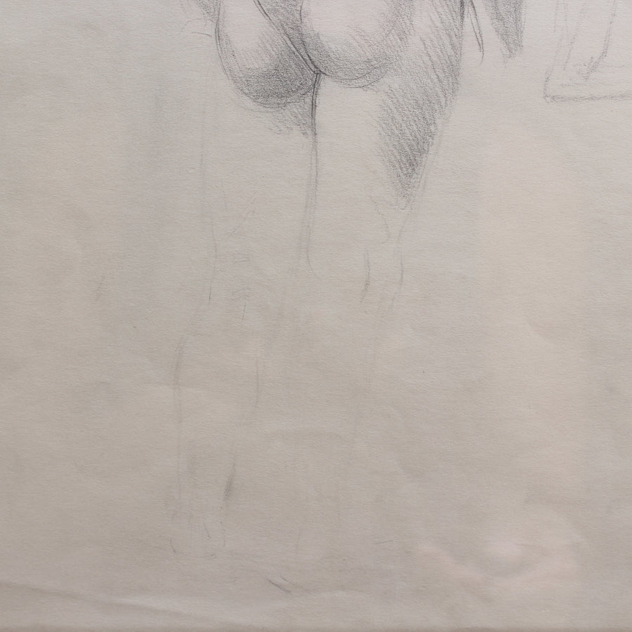 Female Nude Pencil Drawing by Bernard Sleigh, RBSA (circa 1900 - 1920)