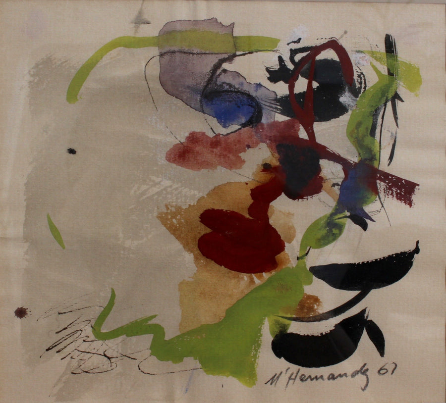Abstract Triptych by M. Hernandez (1960s)