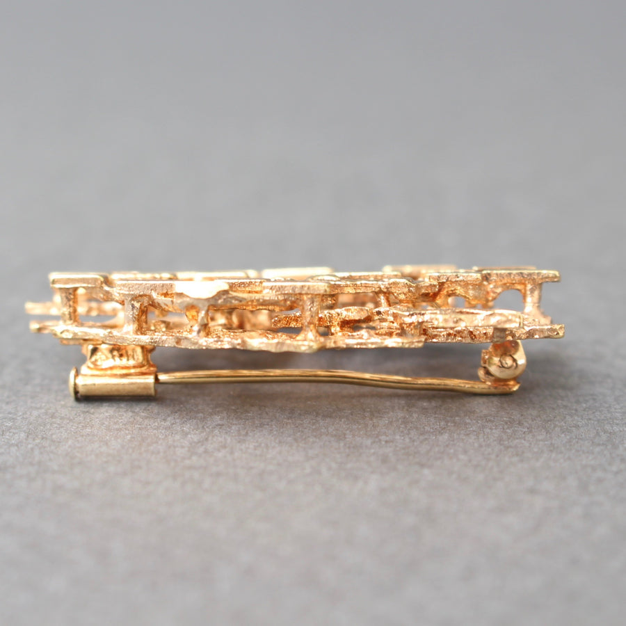Stylised Abstract Brooch of 14ct Yellow Gold (circa 1970s)
