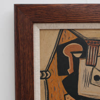 'Still Life with Guitar, Bottle and Book' by J.G. (circa 1940s - 1960s)