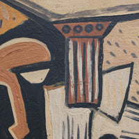 'Still Life with Guitar, Bottle and Book' by J.G. (circa 1940s - 1960s)
