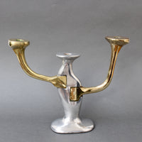 Aluminium and Brass Brutalist Style Candleholder by David Marshall (Circa 1970s)