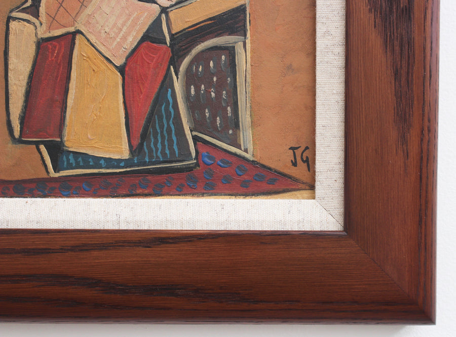 'Seated Abstract Figure' by J.G. (circa 1940s - 1960s)