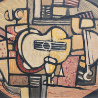 'Still Life with Guitar and Wine Glass' by J.G. (circa 1940s - 1960s)