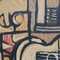 'Still Life with Guitar and Wine Glass' by J.G. (circa 1940s - 1960s)