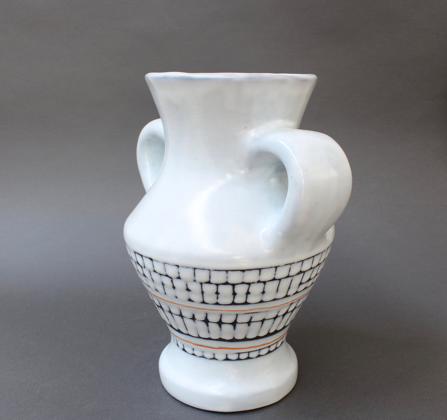 Vintage French Ceramic Vase with Handles by Roger Capron (circa 1950s)
