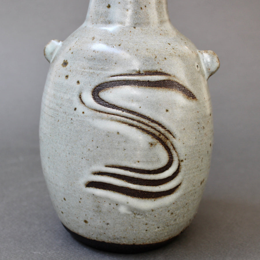Japanese Style Ceramic Vase with Lugs by Janet Leach (1981)