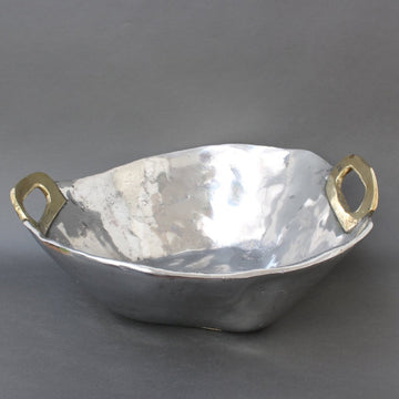 Aluminium and Brass Brutalist Style Bowl by David Marshall (Circa 1970s)