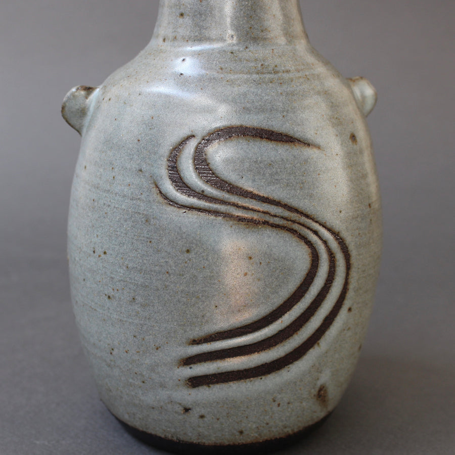 Japanese Style Ceramic Vase with Lugs by Janet Leach (1981)