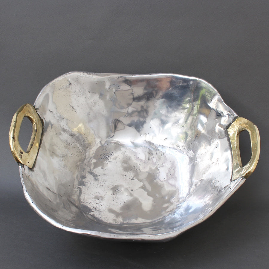 Aluminium and Brass Brutalist Style Bowl by David Marshall (Circa 1970s)