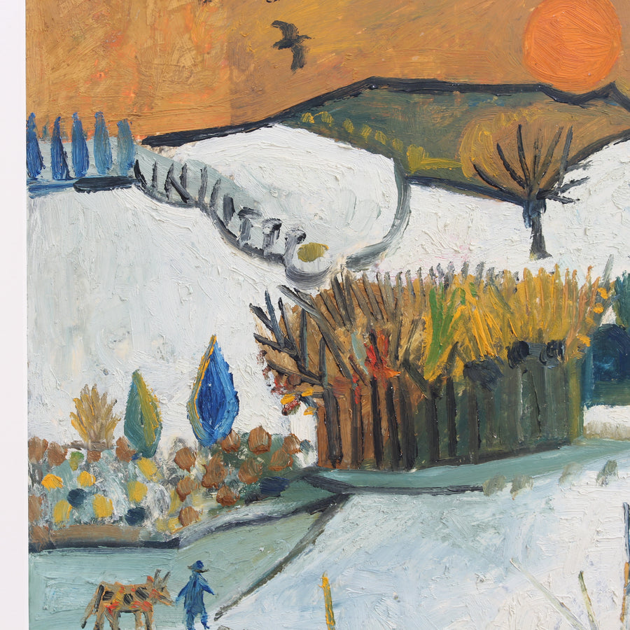 'Winter Sunset in Provence' by Raymond Debiève (1970)