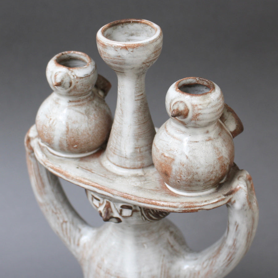Glazed Ceramic Pottery Carrier by Jacques Pouchain / Atelier Dieulefit (circa 1960s)