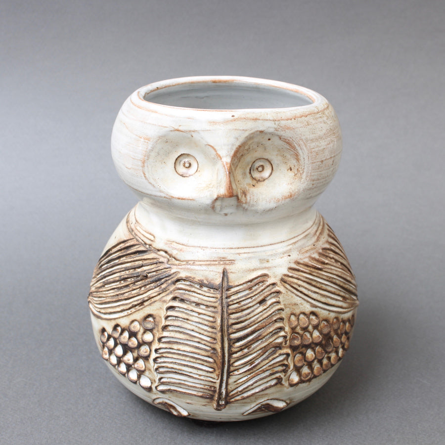 Glazed Ceramic Stylised Owl Vase by Jacques Pouchain (circa 1960s)