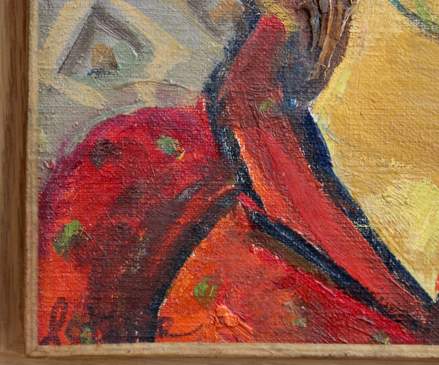'Portrait of a Woman in Red Dress' by Louis Latapie (circa 1930s)