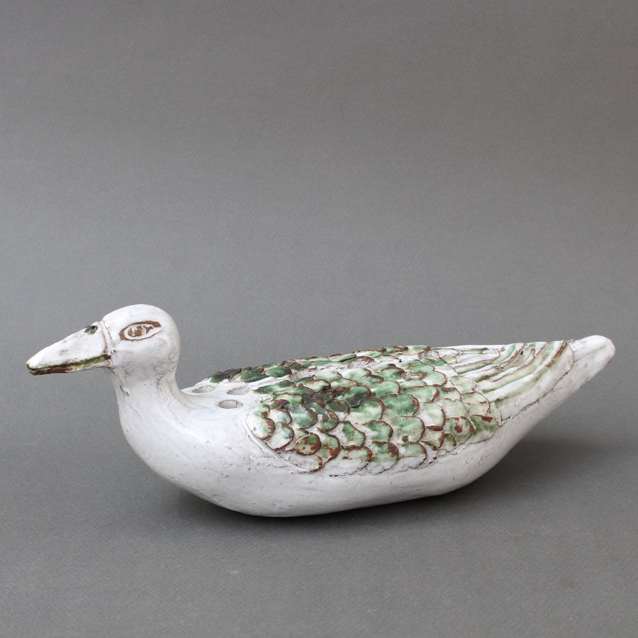French Ceramic Duck Flower Vase by Albert Thiry (1994)