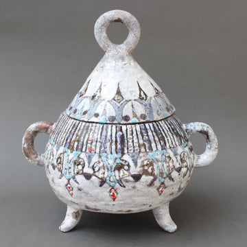 French Decorative Vintage Ceramic Pot by Fernande Kohler (circa 1960s)