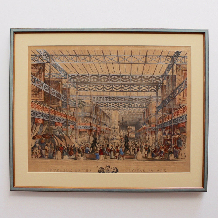 'Interior of The Crystal Palace' Original Hand-Coloured Lithograph by Augustus Butler (1855)