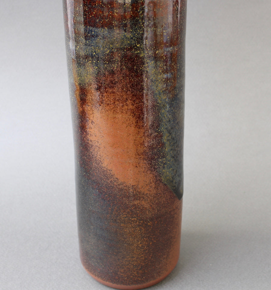 French Ceramic Bottle-Shaped Vase (circa 1960s)