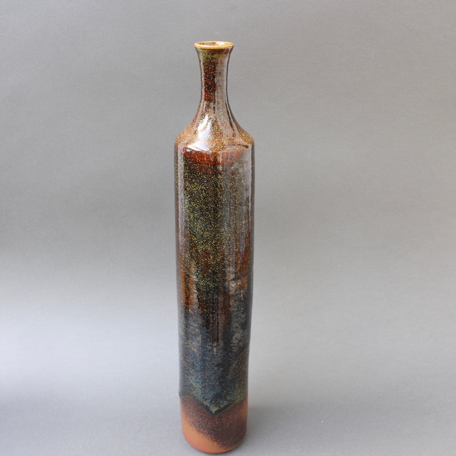 French Ceramic Bottle-Shaped Vase (circa 1960s)