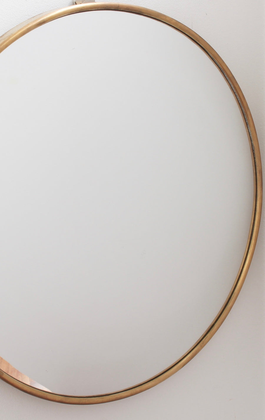 Mid-Century Italian Convex Wall Mirror with Brass Frame (circa 1950s)