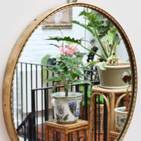 Mid-Century Italian Wall Mirror with Brass Frame (circa 1950s) - Small